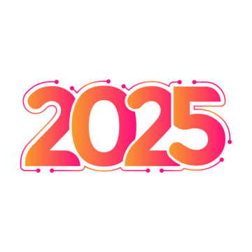 Różowo-pomarańczowy napis 2025